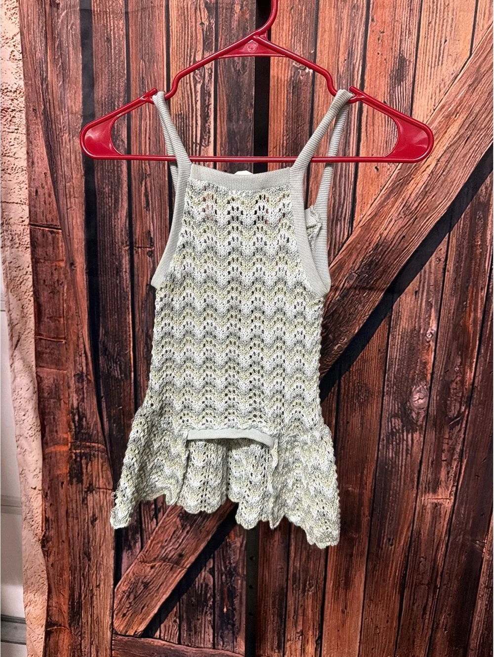 Koolaburra Large Knit Sleeveless DOG Dress with Ruffle Hem